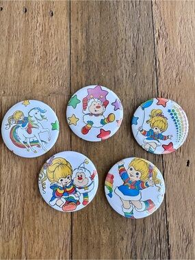 Rainbow Brite Themed Character Buttons - Set of 5